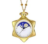 BOSHIYA Moon Cosplay collana accessori moda strass oro stella quarzo orologio da taschino / con catena / accessori Cosplay / Anime Merch Gift Box, Orologio d'oro, Moda strass oro stella orologio da