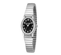 BOSHIYA Orologio al quarzo da donna, facile da leggere, 23 mm, in acciaio inox, cinturino di espansione per polso piccolo (oro/argento), Cinturino argento + quadrante bianco 34