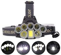 BOSHYUM Lampada Frontale, Lampada Frontale Ricaricabile USB 80000lm 2t6+5q5+1L Lampada Frontale Torcia Faro Lampada Frontale Lanterna