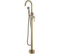 BOSHYUM Rubinetti per Vasca da Bagno da Pavimento in Bronzo Nero Antico con doccetta, Miscelatore monocomando per Vasca da Pavimento