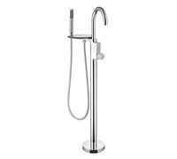 BOSHYUM Rubinetto termostatico per Vasca da Bagno con doccetta e mensola, Miscelatore per Vasca da Pavimento, Rubinetto per Doccia in Ottone per Vasca da Bagno