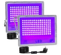 BOSITE Luce UV LED 100W, Luce Nera UV 395-405nm, Faretto UV LED, Impermeabile IP65 Lampada UV, Faro UV per Festa fluorescente Halloween Natale Pittura del corpo