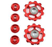 Bosiyrggrl 1 Set 11T Bike Ultralight Lega di Alluminio Ruota Esterna Cuscinetto deragliatore Posteriore Parti di Biciclette - Rosso
