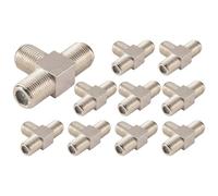 Bosiyrggrl 10-Pack 4-Way F-Type Coassiale Splitter Combinatore da A 3 Female Video per VCR Antenna Via TV Satellitare,