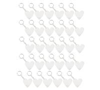 Bosiyrggrl 30 Spazi Vuoti Acrilici Trasparenti Un Forma di Cuore Acrilico Semplice e 30 Pezzi nel Metallo per Progetti DIY