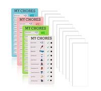 Bosiyrggrl 4 Pezzi My Chores Check List Board Memo Lavagna In Plastica con 10 Cartoncini Staccabili Adatti per la Casa Dei Bambini