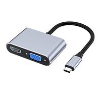 Bosiyrggrl Adattatore Multiporta VGA da USB C un 4K Adattatore USB-C HUB Tipo C Convertitori per Videoproiettori Adattatore per Porta per Pro