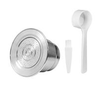 Bosiyrggrl Capsula di Caffè Ricaricabile In Acciaio Inossidabile, Filtro per Capsule di Caffè In Acciaio Inossidabile Italiano, Riempitrice di Polvere con Coperchio B