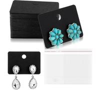 Bosiyrggrl Cartoline per Orecchini, per Supporto Orecchini 100 Pezzi per Vendere Gioielli, Esposizione 100 Confezioni Trasparenti per Gioielli per Orecchini.