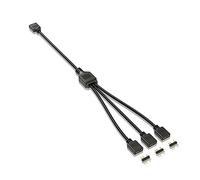 Bosiyrggrl di Prolunga 5V un 3 Pin per Scheda Madre del Computer Prolunga di Connessione Hub 1 Punto 3 Splitter ARGB, Nero