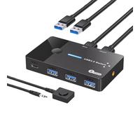 Bosiyrggrl Kit di Accessori USB3.0 A Type-C Include 2 in 4 out Switch KVM USB3.0 Host per Laptop per Tastiera, Mouse, Stampante