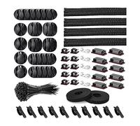 Bosiyrggrl Kit Organizer per Cavi per La Gestione Dei Cavi da 152 Pezzi, Include Clip per Organizer per Cavi Autoadesive, Clip per La Gestione Delle Guaine per Cavi