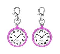 Bosiyrggrl Orologio da Tasca con Fermaglio per Infermiere Orologio da Tasca In Quarzo con Moschettone e, Orologio Digitale Appeso Unisex per Infermieri Medici, Colore Viola