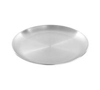 Bosiyrggrl Piatto per Sputare In Acciaio Inossidabile Vassoio Poco Profondo In Disco da Pranzo In Metallo Piatto Rotondo 23 cm