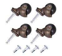 Bosiyrggrl Ruote con Rotelle un Sfera da 1,5 Pollici per Rotelle per Mobili Set di 4 con Sostituzione 'Inserto Della Presa del Manicotto Dello Stelo di Montaggio da 8 X 38 Mm