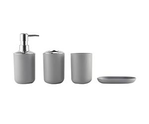 Bosiyrggrl Set di Accessori da Bagno in Plastica da 4 Pezzi, Set di Accessori per Spazzole da Bagno con Portaspazzolino, Porta Spazzolino (Grigio)