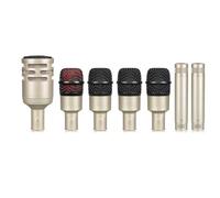 Bosiyrggrl Set di Microfoni Dinamici Cablati DP7A-XLR da 7 Pezzi per Cassa, Rullante, Piatti, Ricevitore e Strumenti.