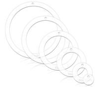 Bosiyrggrl Set di Righelli Trasparenti per Cucire 6 Pezzi Cerchio per Quilting Template in Acrilico 1/2/3/4/5/6 Pollici per Righello da Quilting