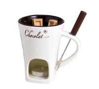 Bosiyrggrl Set di Tazze per Fonduta, Cioccolato, Formaggio, Crema di Latte, Set per Sciogliere il Burro, Tazza da Forno, Candeliere,
