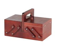 Bosiyrggrl Wooden Foldable Sewing Box Thread Scissors Sewing Basket for Storing Sewing Kits Jewelry Storage Box Jewelery A