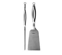 Boska Burger & Veggie BBQ Tools Monaco+, 2 accessori per barbecue, 100% acciaio inox, set regalo, per barbecue e cucina/struttura rombo/extra grip/lavabile in lavastoviglie