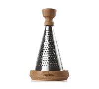 Boska Grattugia da tavolo Oslo/Con maniglia di legno di quercia / 3 superfici di taglio/Formaggi semiduri a duri/Marrone/Argento / 27 cm