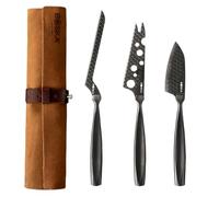 BOSKA Holland 307089 Monaco+ Set Coltelli per Formaggio, Acciaio Inossidabile, Nero