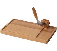 BOSKA Lumberjack Amigo - Tagliere per formaggio con coltello da formaggio, in legno di faggio di alta qualità e acciaio inox, per formaggio e salsicce, taglio sicuro, con grondaia, 23 cm