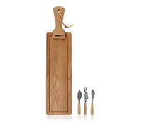 BOSKA Set Formaggio Amici/Tagliere per formaggio con coltelli da formaggio/Per ogni tipo di formaggio/Preparare e presentare/Marrone / 40 cm