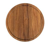 BOSKA Tagliere Pizza Amici S/Tagliere di Legno di Quercia/Pizza, antipasti e altri cibi/Pratico fossato di raccolta/Marrone / ⌀ 24 cm