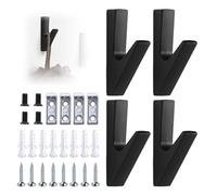 Bosmsaslad 4 Pcs Appendiabiti da Parete, Appendi Accappatoio Bagno, Impermeabili Porta Asciugamani Bagno, Gancio Doccia, Appendini Ganci Cucina, Ganci Termoarredo Bagno, Design Moderno, Nero
