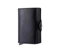 Bosmsaslad Portafoglio Uomo Slim Piccolo, Portacarte Uomo Protezione RFID, Porta Carte Credito Uomo Donna per 10 Tessere, Mini Porta Tessere con Scomparto per Banconota, Portatessere Tascabile, Nero