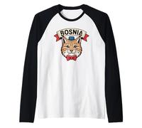 Bosnia ed Erzegovina Pride Bosniaco Carino Divertente Balcani Lince Maglia con Maniche Raglan