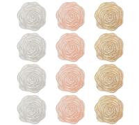 BOSOIRSOU - 12 sottobicchieri a forma di rosa cava, in PVC, con motivo floreale, protezione per bevande, eleganti sottobicchieri da tavolo, decorazioni per la casa e le feste