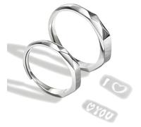 BOSONS I Love You Anello di proiezione Segreto, Anello di Coppia con proiezione scolpita Leggera Regolabile S925, Romantico Anello Abbinato Fatto a Mano in Argento Sterling Regalo per Coppia