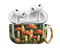 BOSPFJG Compatibile con custodia Airpod Pro 3: blocco sicuro e portachiavi, protezione in TPU, design elegante, copertura completa per Airpod Pro di terza generazione (funghi, foresta, luna, farfalle