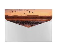Bosque Del Apache - Organizer per documenti a fisarmonica, con 6 tasche, espandibile, con etichette, cartelle da viaggio in plastica con chiusura a scatto, 33 x 23 cm