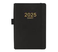 Bosreroy Calendario Hobonichi 2025, formato A5, elegante ecopelle nera, 180 pagine, design fisso, ideale per l'organizzazione e la pianificazione quotidiana