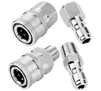 BOSREROY Kit di connettori ad alta pressione in acciaio inox per pistole ad acqua, raccordi Quick Connect con attacchi maschio e femmina da 1/4 Npt, ideale per rondelle e pneumatiche