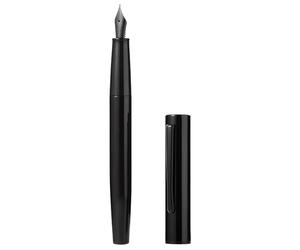 BOSREROY Penna stilografica classica nera per ufficio e casa, scrittura liscia, pennino fine da 0,4 mm, design ergonomico ed elegante