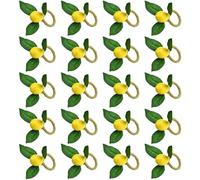 BOSREROY Portatovaglioli a forma di limone, 20 pezzi, in iuta espansa, design giallo brillante, decorazioni pasquali primaverili, decorazioni riutilizzabili