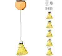 BOSREROY Set da 6 pezzi per allenamento di badminton con telecomando automatico, regolazione dell'altezza, include 6 badminton antivento, 40 corde elastiche, allenamento per giocatore singolo, interno