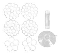 BOSREROY Set di 6 dispositivi per organizzare i fiori, griglia floreale riutilizzabile per vaso, 3 misure incluse, accessori per fiori, aspirazione tazza, sostituisce rane per arte floreale fai da te