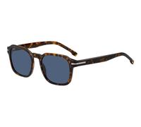 BOSS 1627/S 086-KU Men's Sunglasses - Havana Frame, Blue Lenses
