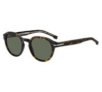 BOSS 1721/S 086-QT Men's Sunglasses - Havana Frame, Green Lenses