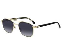 BOSS 1723/S RHL-9O Men's Sunglasses - Gold and Black Frame, Dark Gray Shaded Lenses