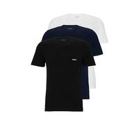 BOSS 3-Pack Crew Neck Cotton Jersey T-Shirts T-Shirt, Bianco Chiaro, Blu, Blu Navy, Nero terrestre, S Uomo