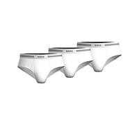 Boss 3 Pack Pure Cotton Briefs Mutande da Uomo, Bianco Puro, S