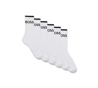 BOSS Calze corte in misto cotone a coste in confezione da sei - Style 6P QS Stripe CC, 50510168 Bianco 39-42