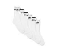 BOSS Calze corte in misto cotone a coste in confezione da sei - Style 6P QS Stripe CC, 50510168 Bianco 43-46